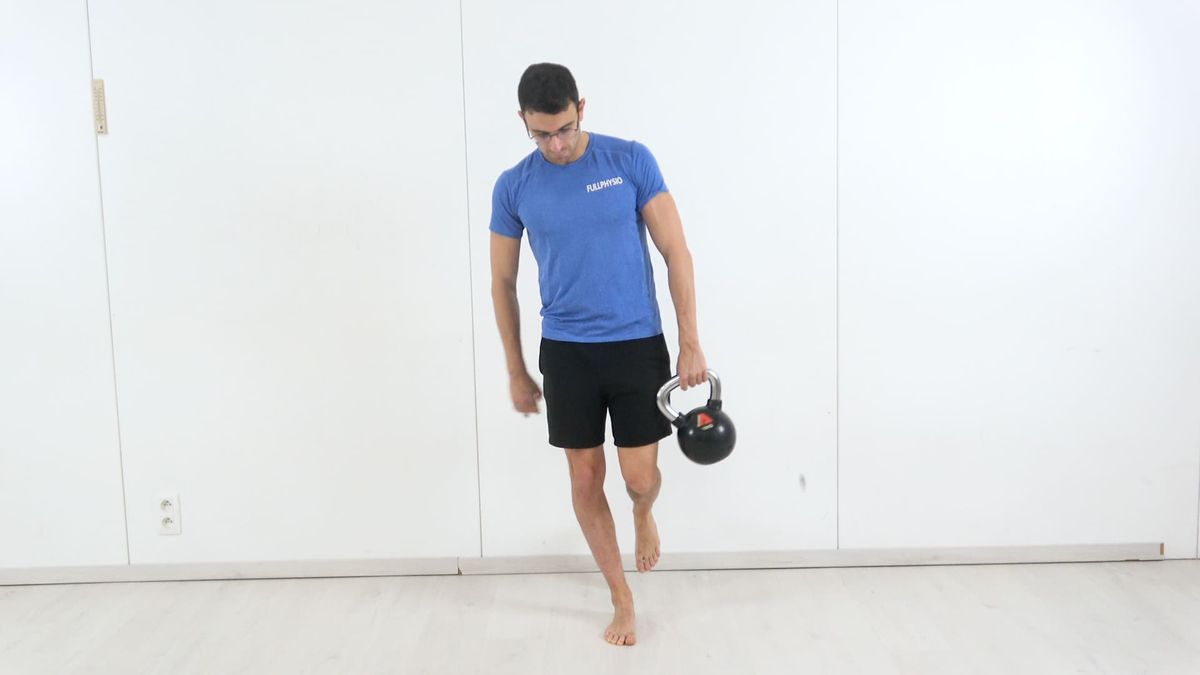 Single-Leg Balance With Kettlebell Turn