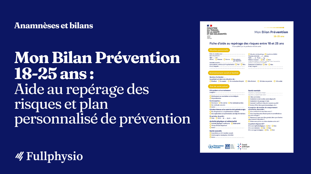 Mon Bilan Prévention 18-25 ans : Aide au repérage des risques et plan personnalisé de prévention