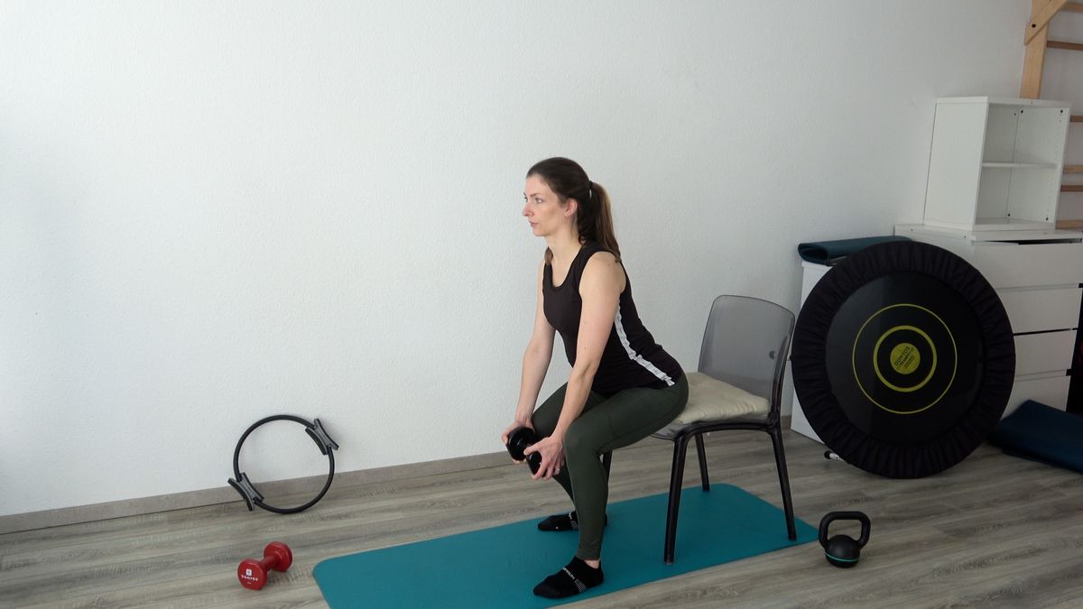 Squat avec poids & pieds décalés
