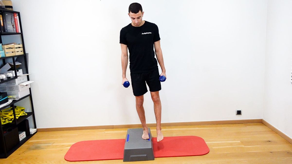 Lateral Step Up With Dumbbells