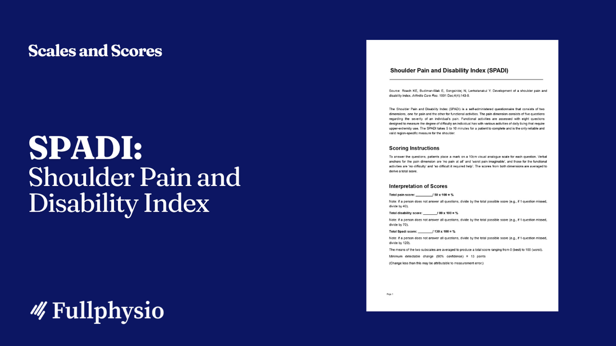SPADI: Shoulder Pain and Disability Index