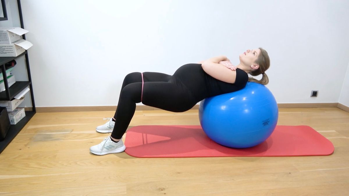 Chest Bridge on Swiss Ball With Hip Abduction