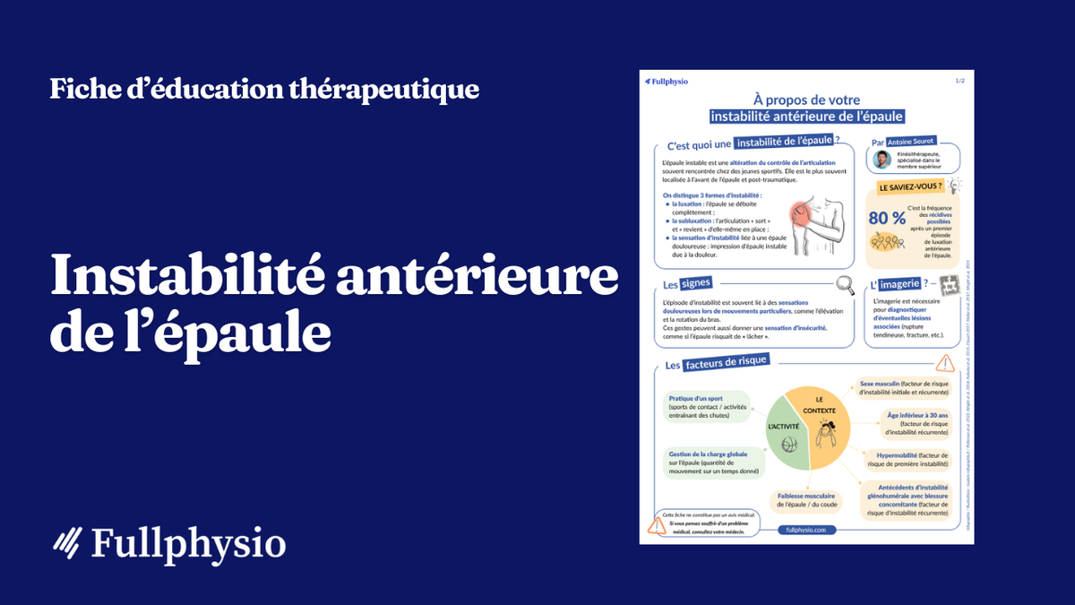 Éducation thérapeutique – Instabilité antérieure de l'épaule