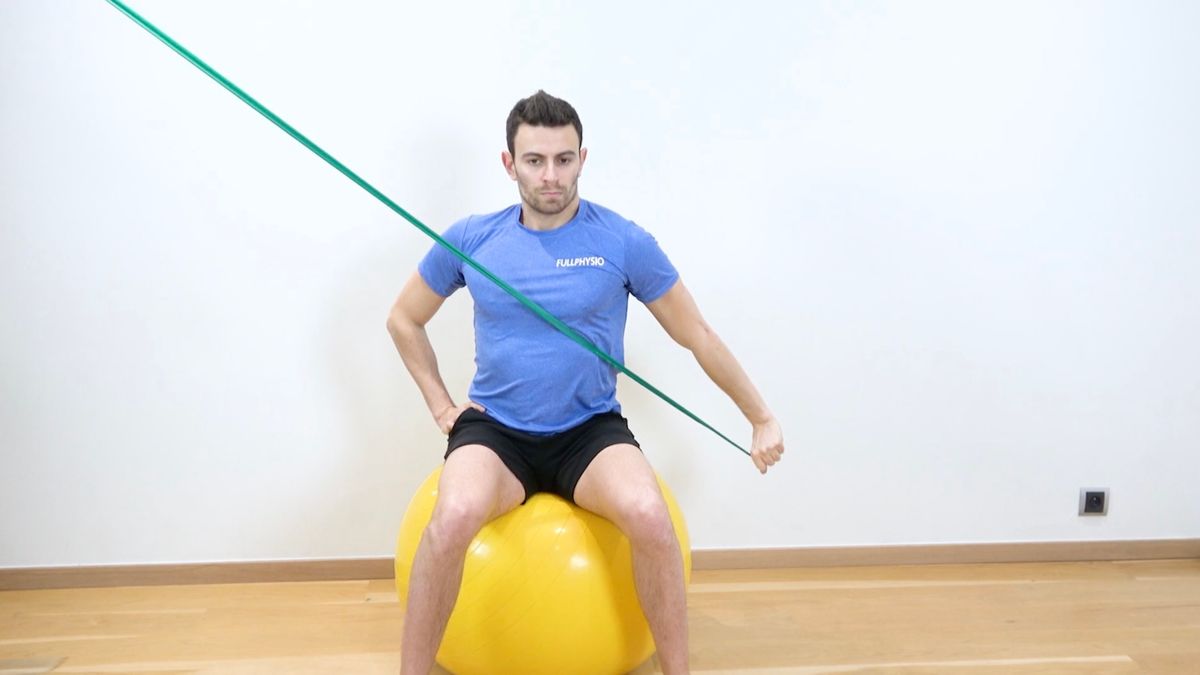 PNF D1 Extension Strengthening With Elastic Band