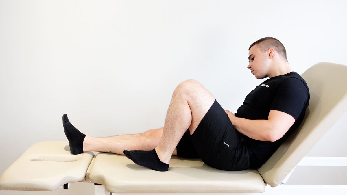 Dorsiflexion Mobilization Seated, Heel on the Floor