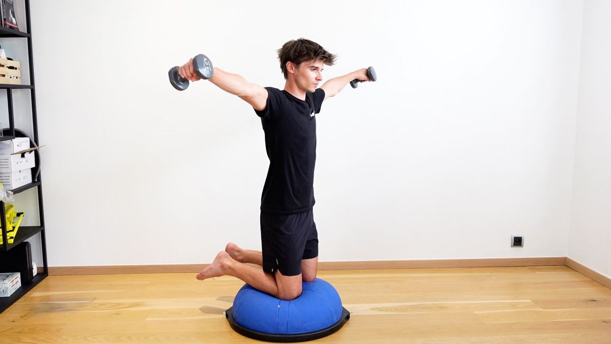 Stability on Bosu With Shoulder ABD
