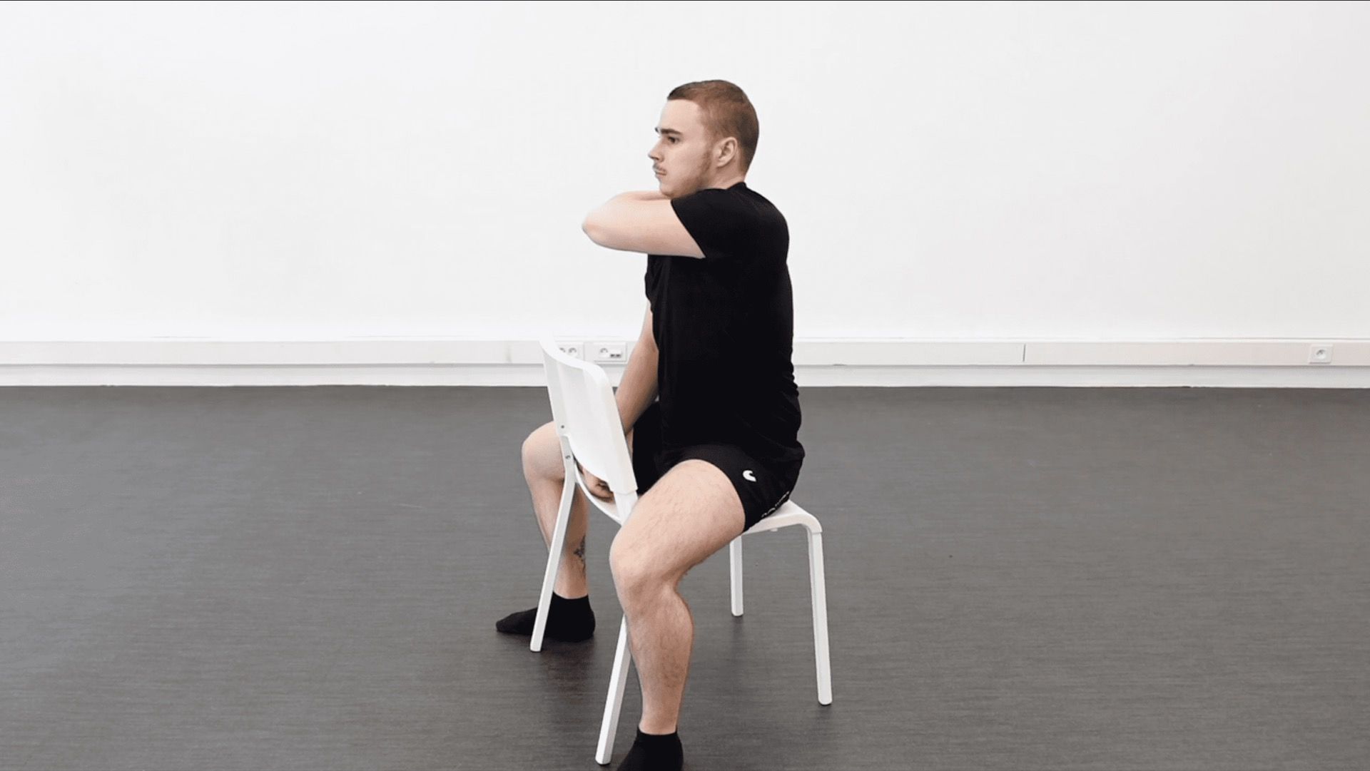 Seated Isometric Thoracic Straightening, view 1