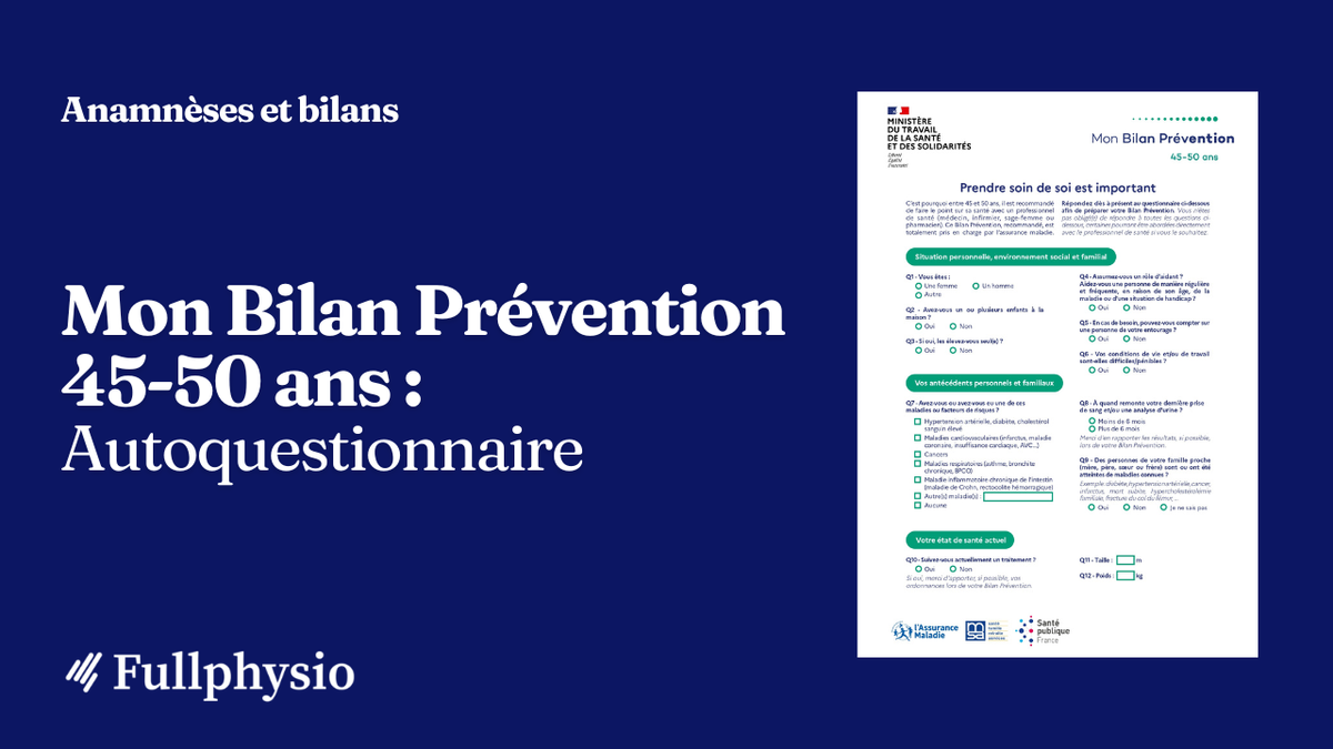 Mon Bilan Prévention 45-50 ans : Autoquestionnaire