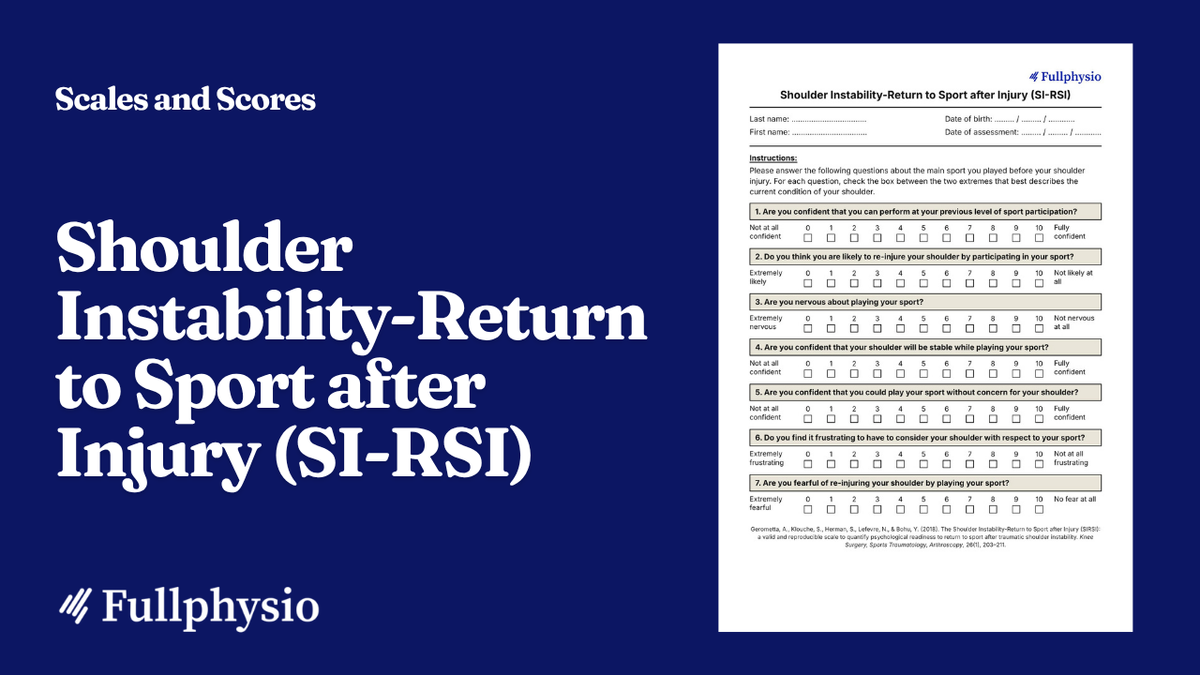 Shoulder Instability-Return to Sport after Injury (SI-RSI)