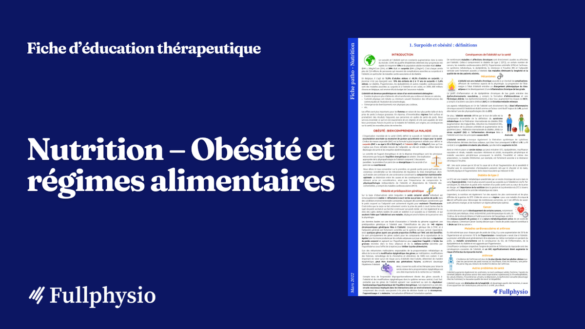 Nutrition – Obésité et régimes alimentaires