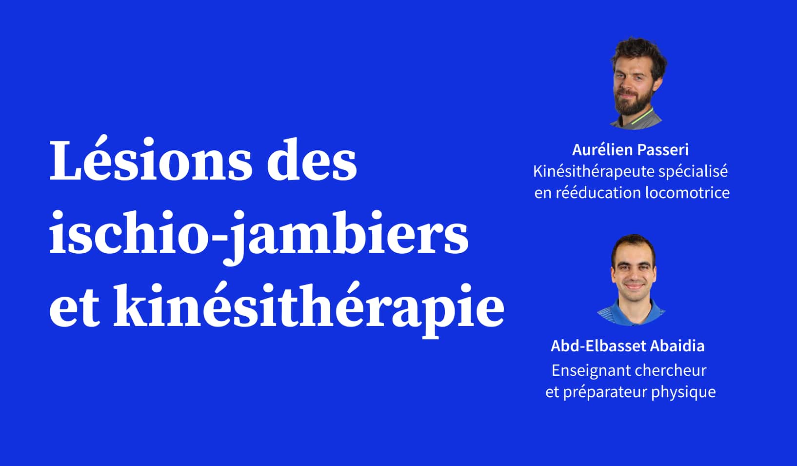 Lésions des ischio-jambiers et kinésithérapie