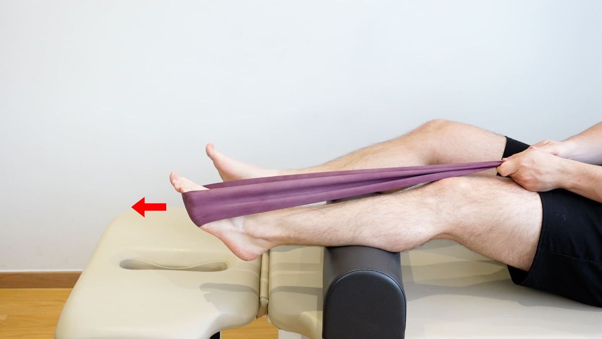 Renforcement flexion plantaire isométrique avec élastique