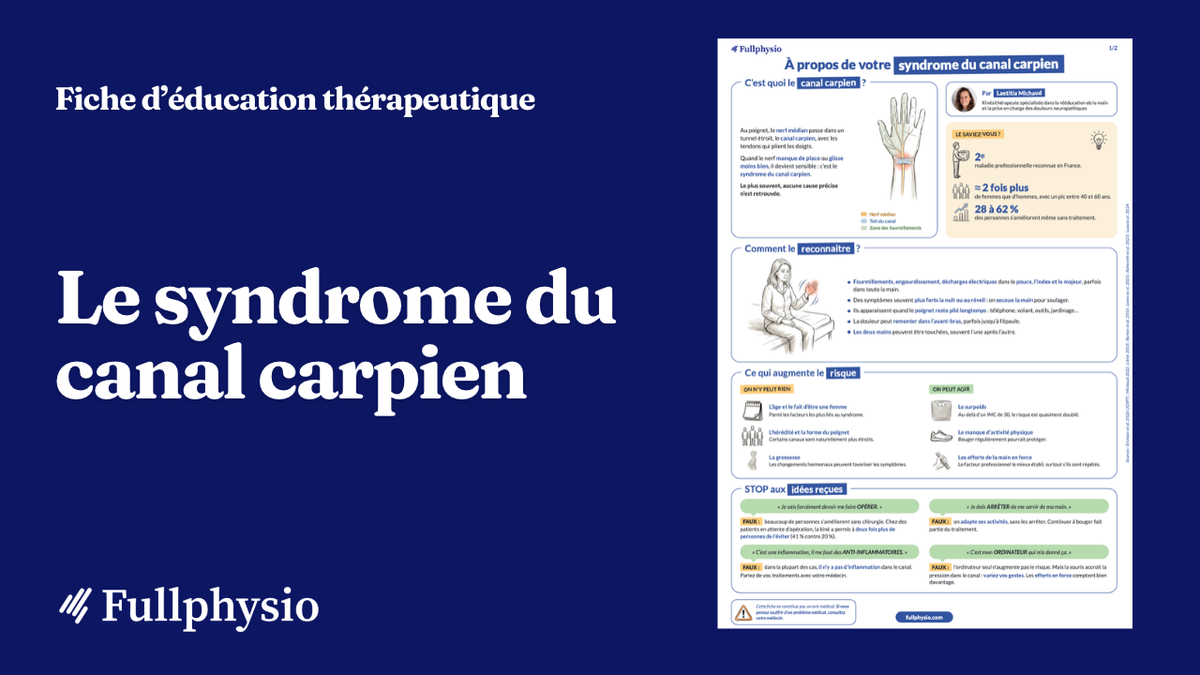 Éducation en santé : Le syndrome du canal carpien