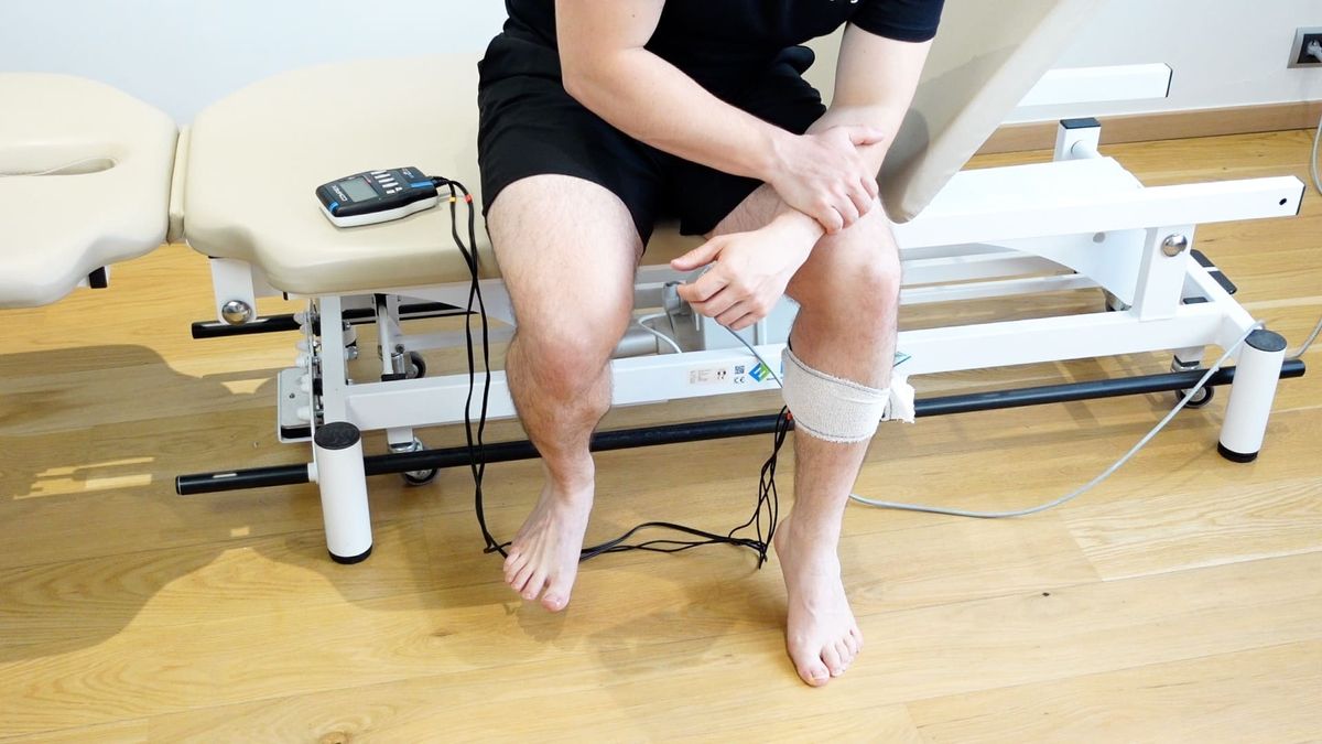Renforcement fléchisseurs plantaires excentrique avec électro-stimulation
