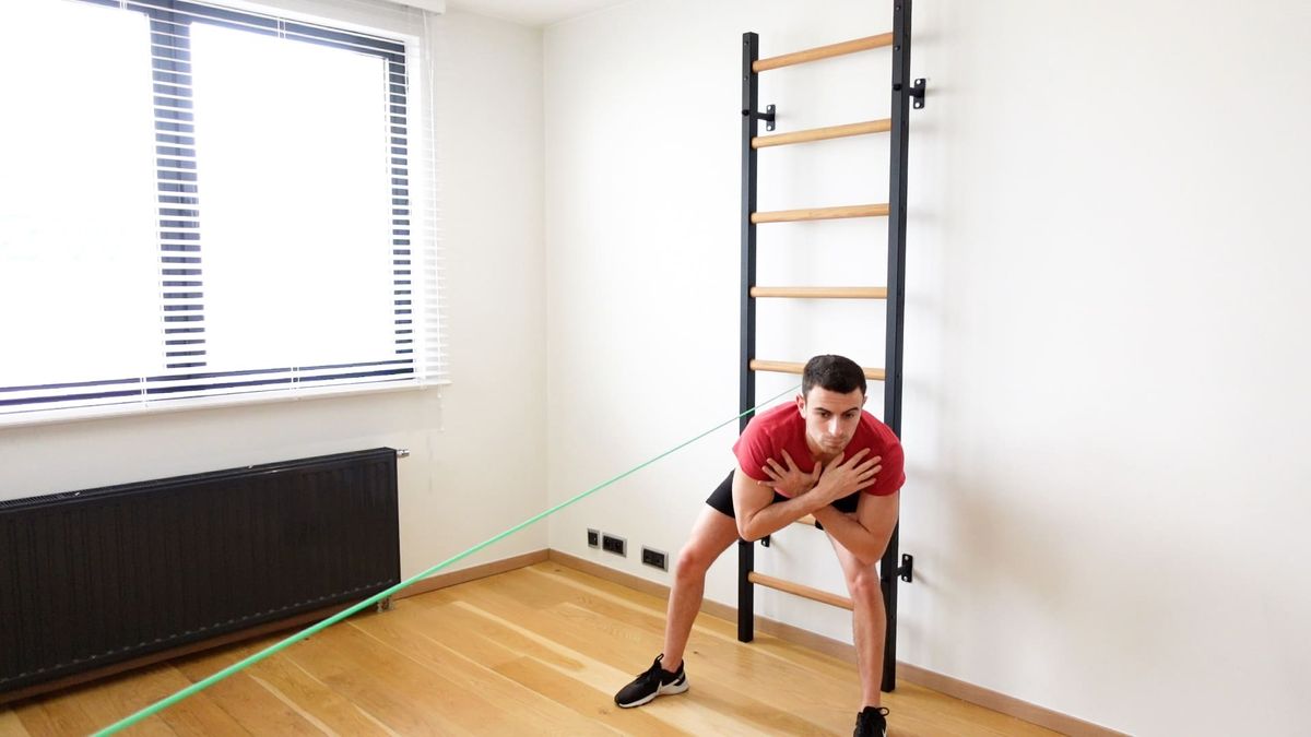 Mobilisation hanche avec passage sous un obstacle