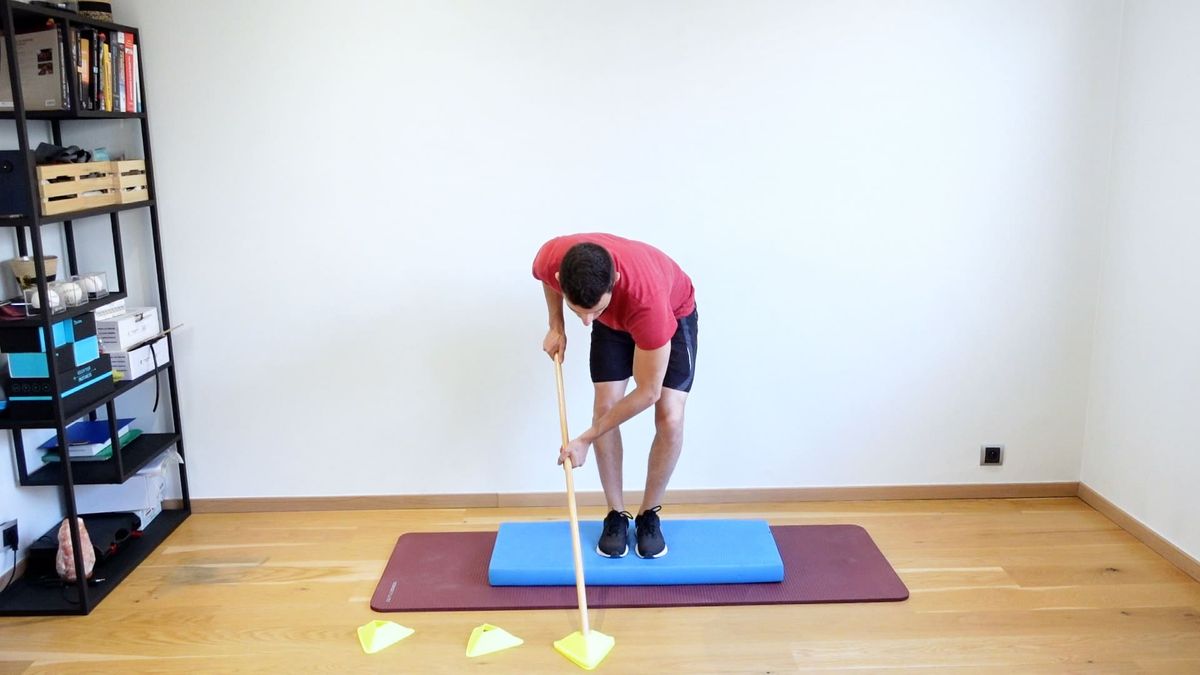 Equilibre pieds joints sur Airex
