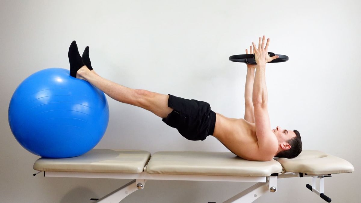 Transverse Strengthening in Bridge Position on Swiss Ball With Shoulder ADD