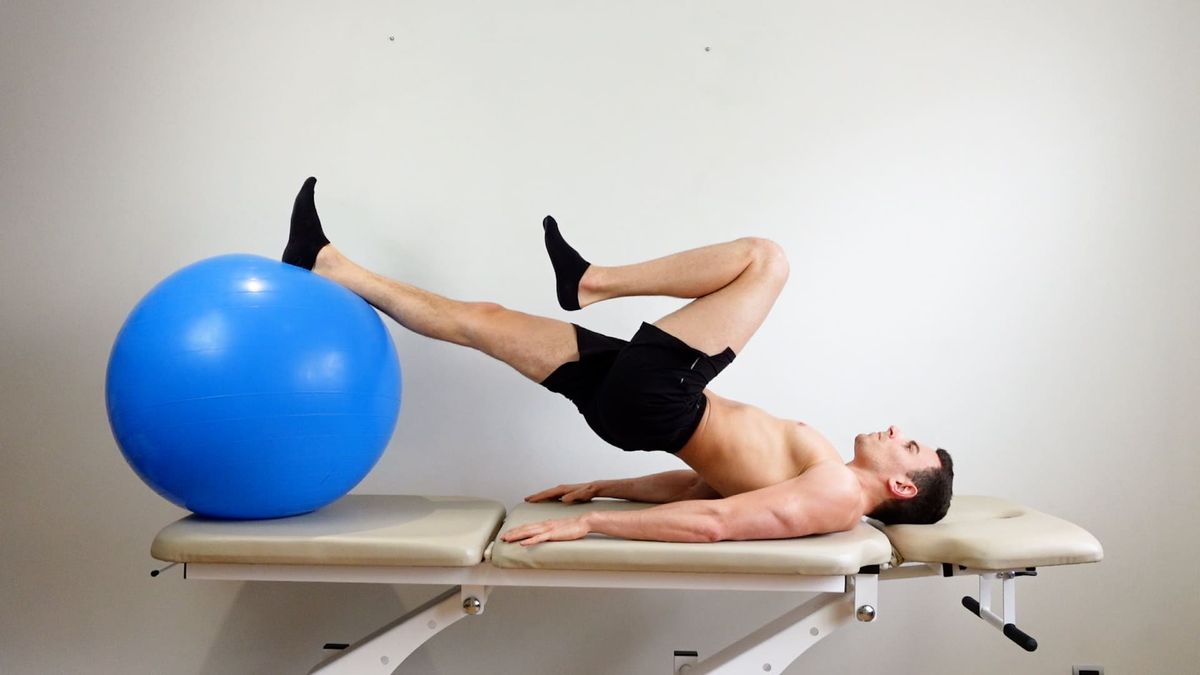 Transverse Abdominis Strengthening in Single-Leg Bridge on Swiss Ball With Hip Flexion