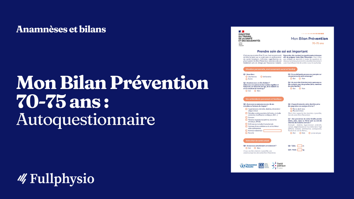 Mon Bilan Prévention 70-75 ans : Autoquestionnaire