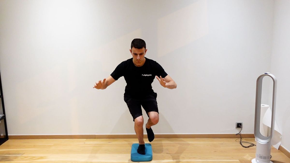 Squat unipodal sur sol instable