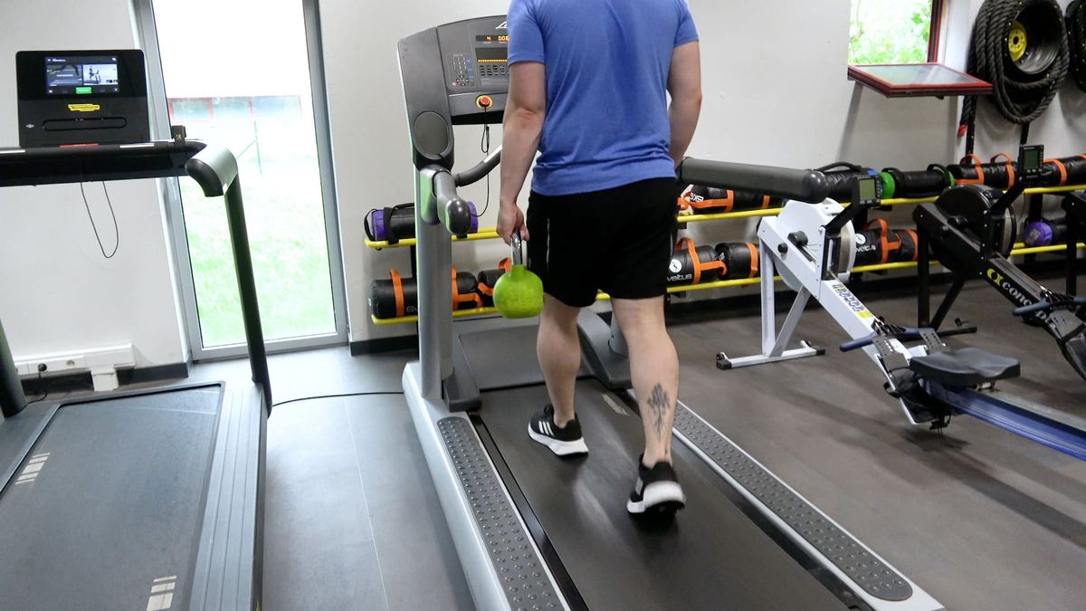 Lateral Treadmill Walk With Weight