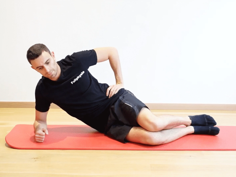 Gainage latéral hanches & genoux fléchis, vue 1