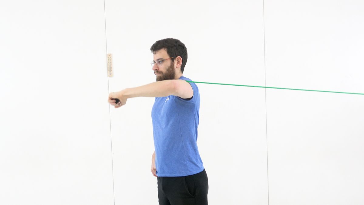 Rotation interne de l'épaule dans le plan de la scapula