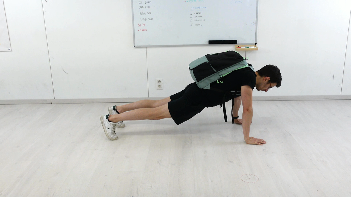 Scapular Push-Up With Backpack