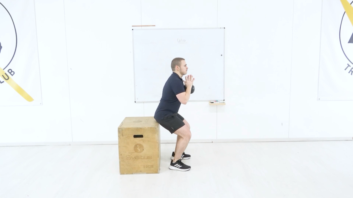 Kettlebell Squat on Box
