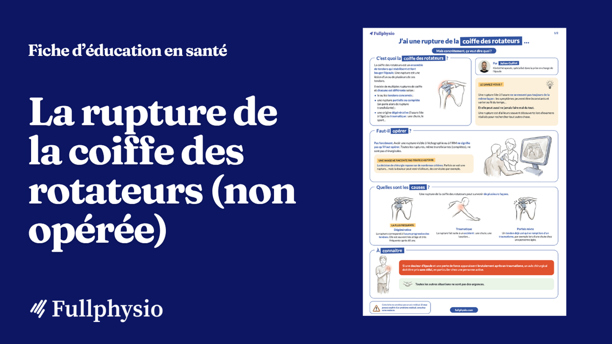 Éducation en santé – La rupture de la coiffe des rotateurs (non opérée)