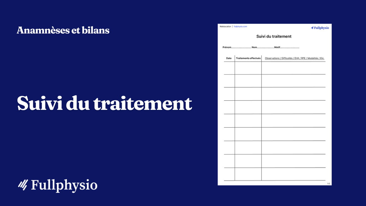 Fiche de suivi du traitement