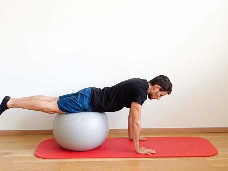 Dynamic Plank With Swiss Ball, view 1