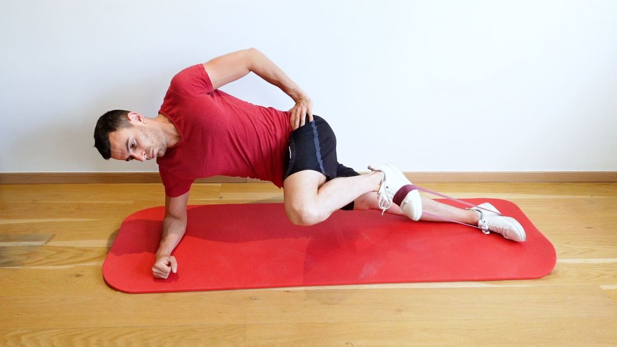 Gainage latéral avec flexion de hanche résistée