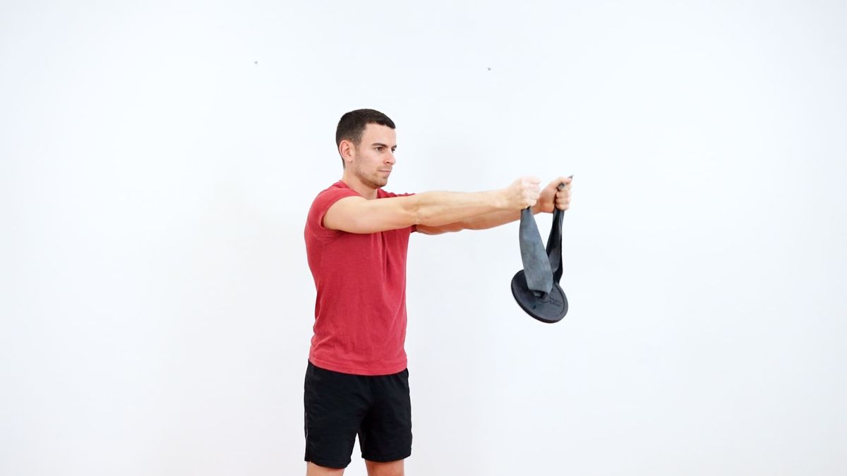 Shoulder Flexion Stabilization With Weighted Elastic Band