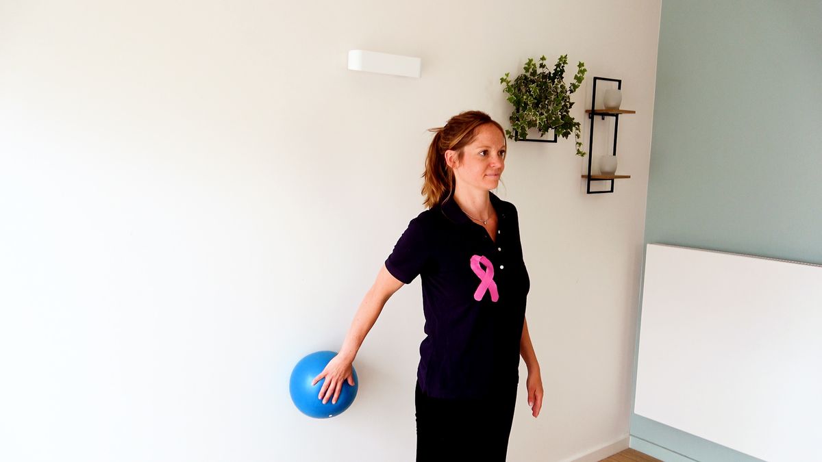 Isometric Shoulder Extension With Ball Against Wall