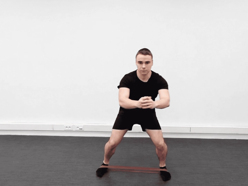 Side Steps With Resistance Band Around Your Feet, view 2