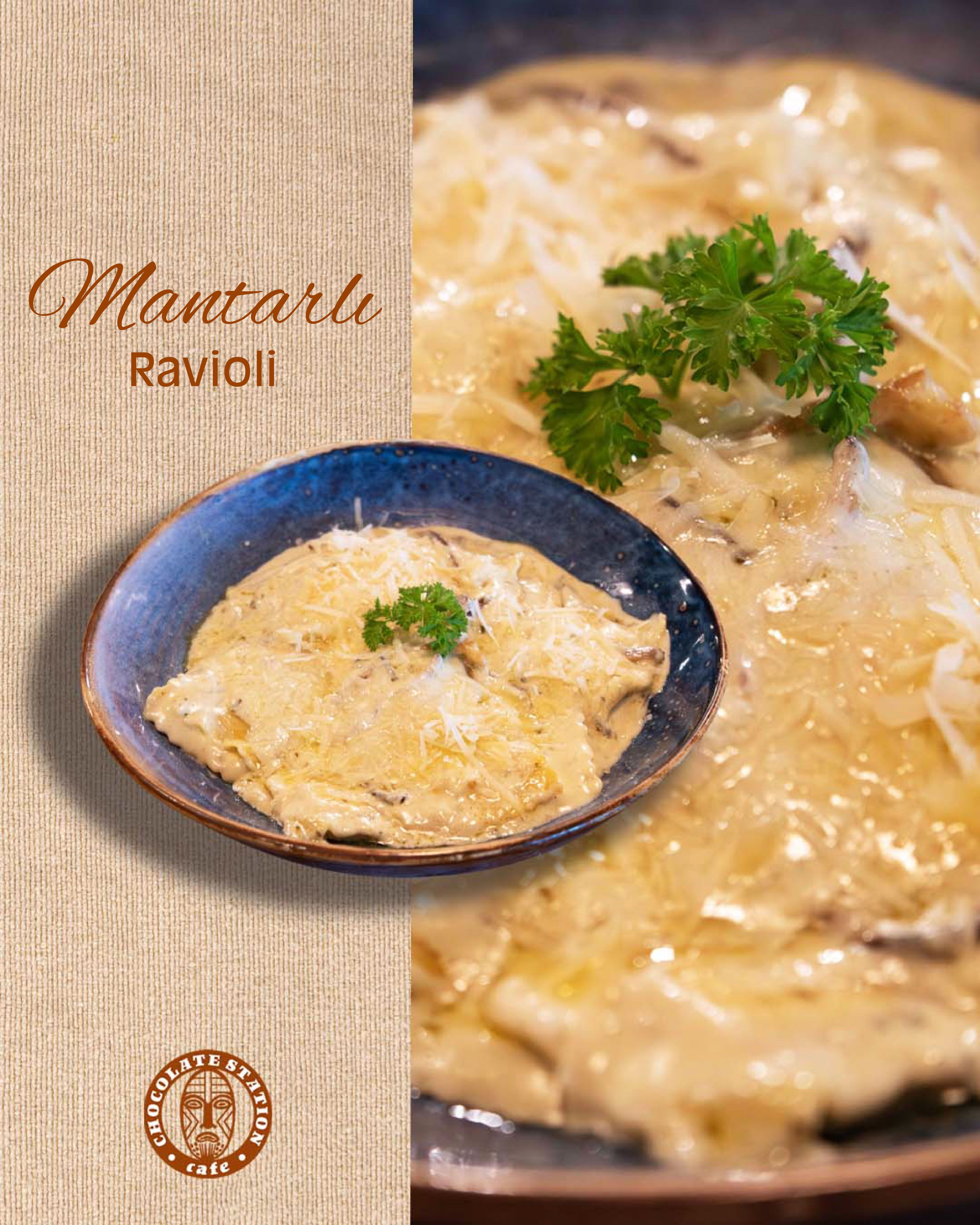 İstiridye Mantarlı Peynirli Ravioli