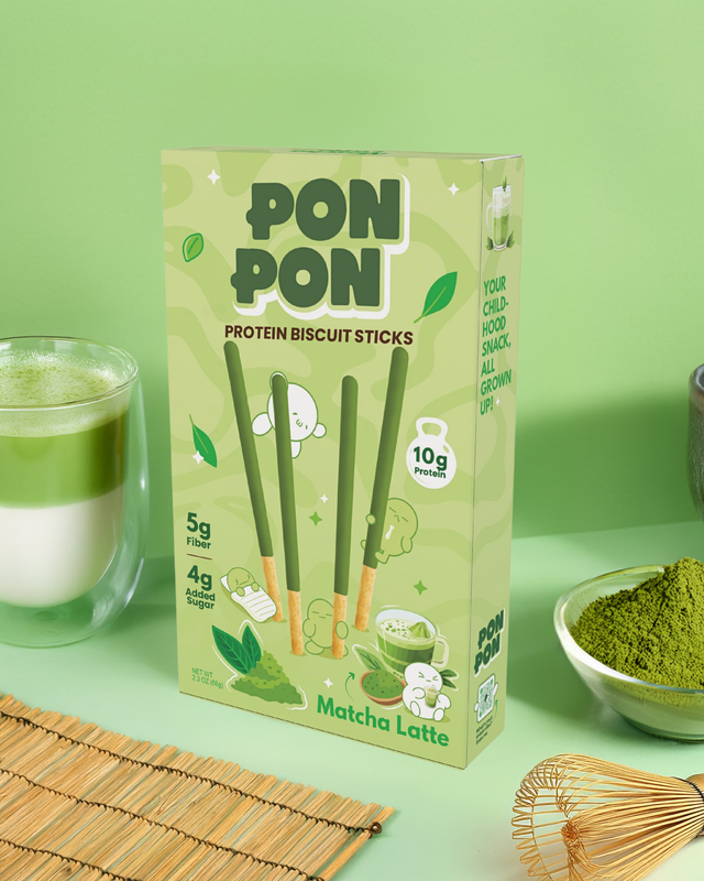 Pon Pon Matcha Latte Biscuit Sticks package