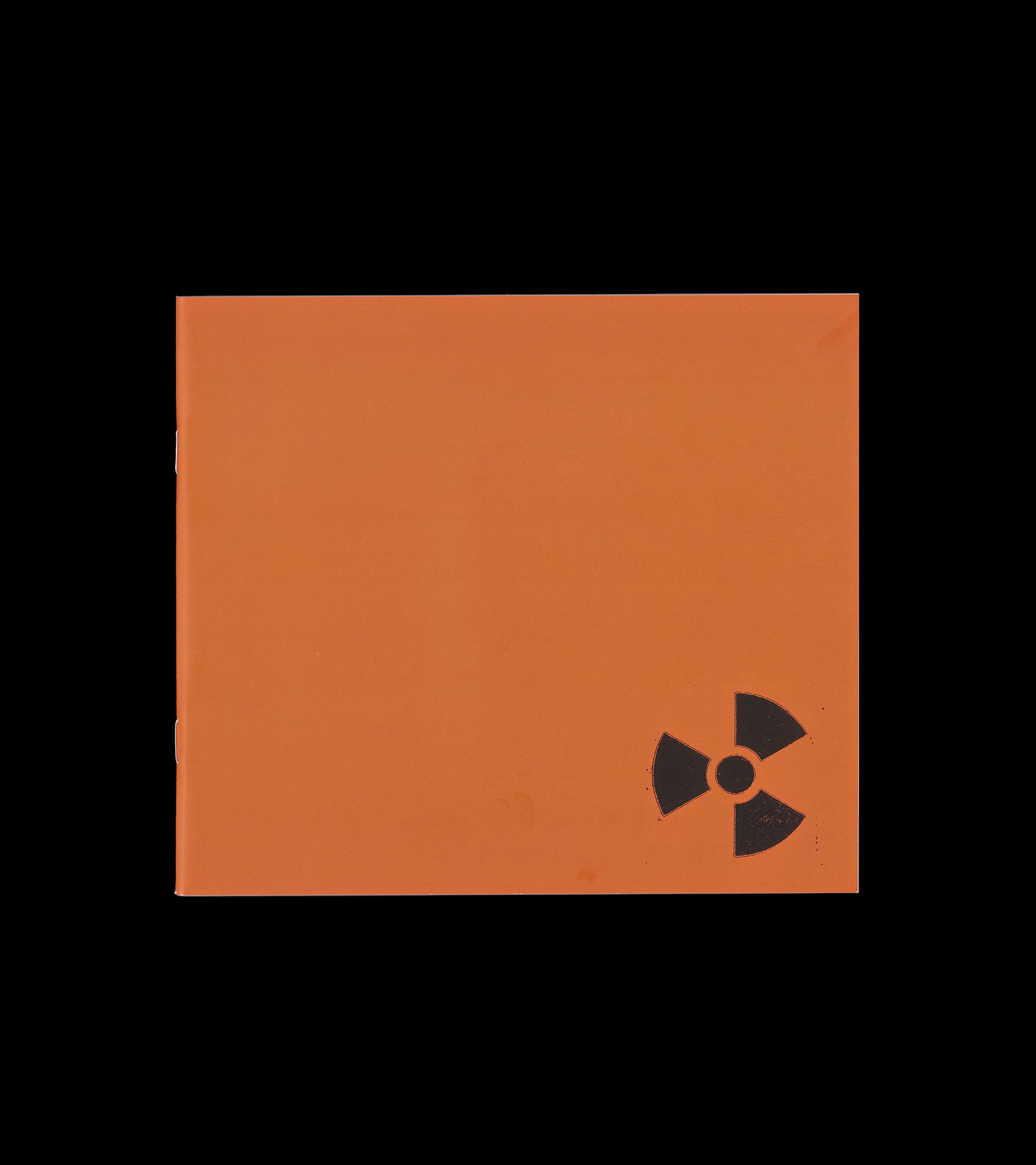 Youth Lagoon RDID booklet cover: orange fill with black radiation trefoil symbol, lower right corner