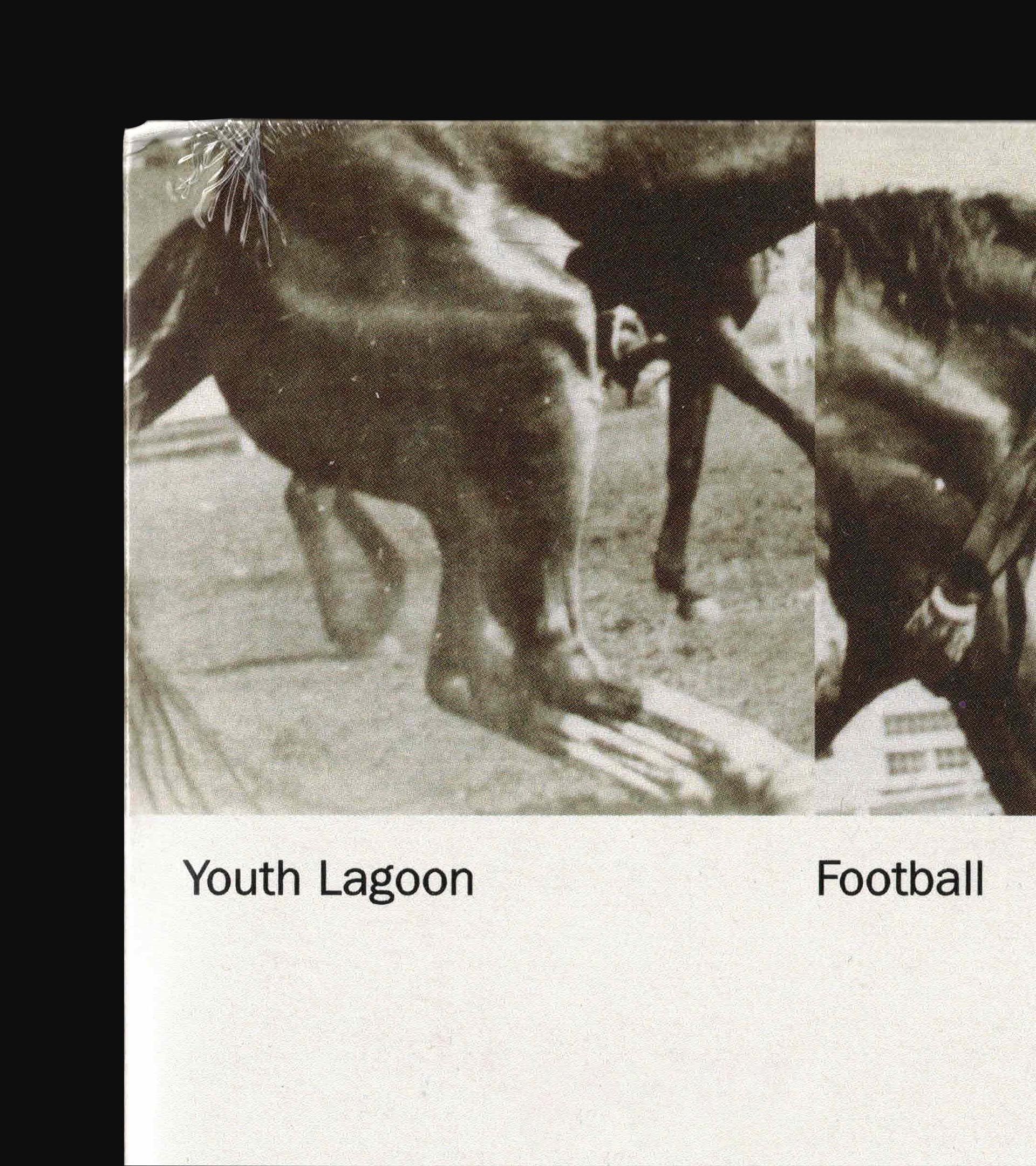 Youth Lagoon 'Football' sleeve detail: two B&W rodeo photos, horse legs, bull close-up, with title text below