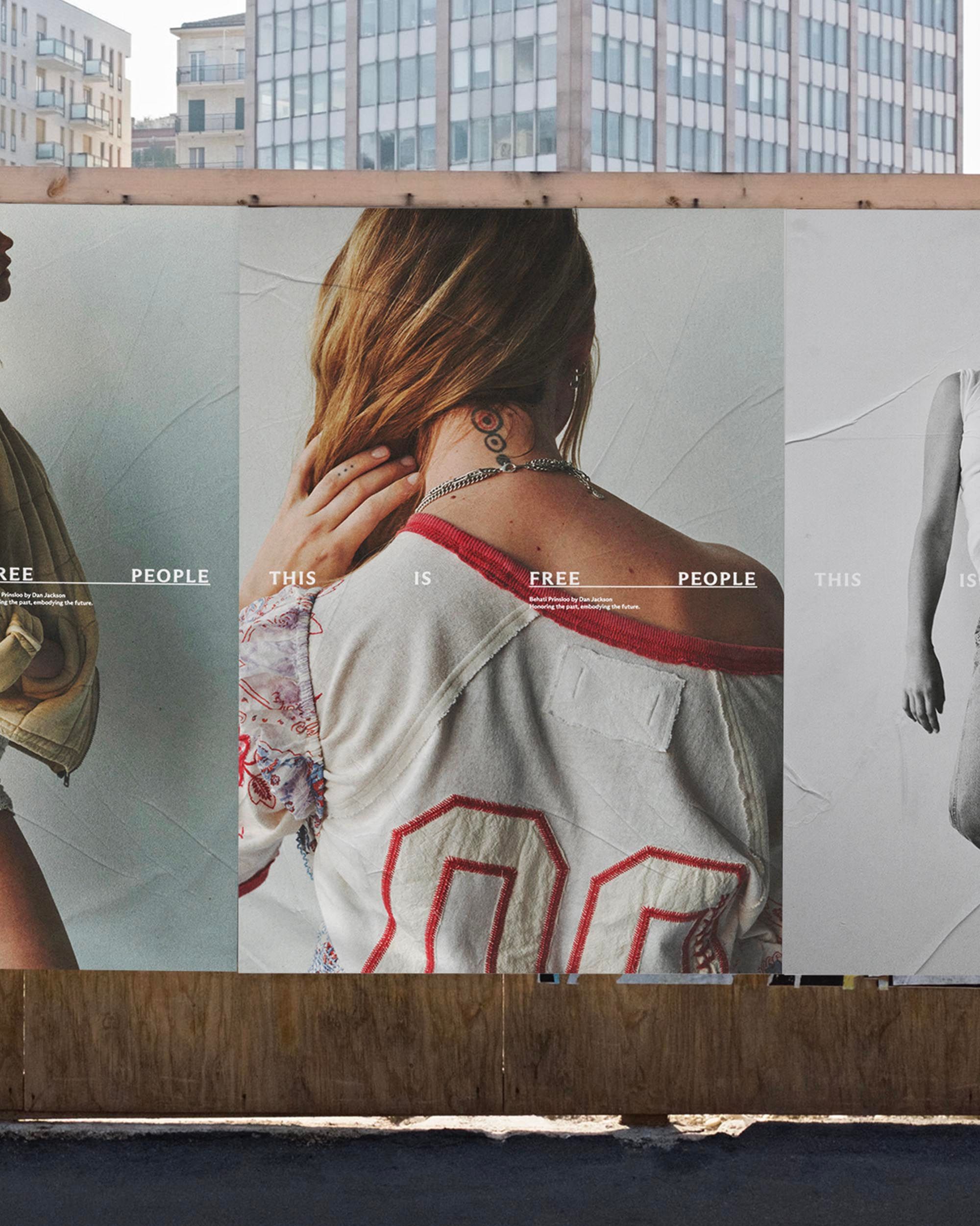 Wheatpasted Free People editorial campaign