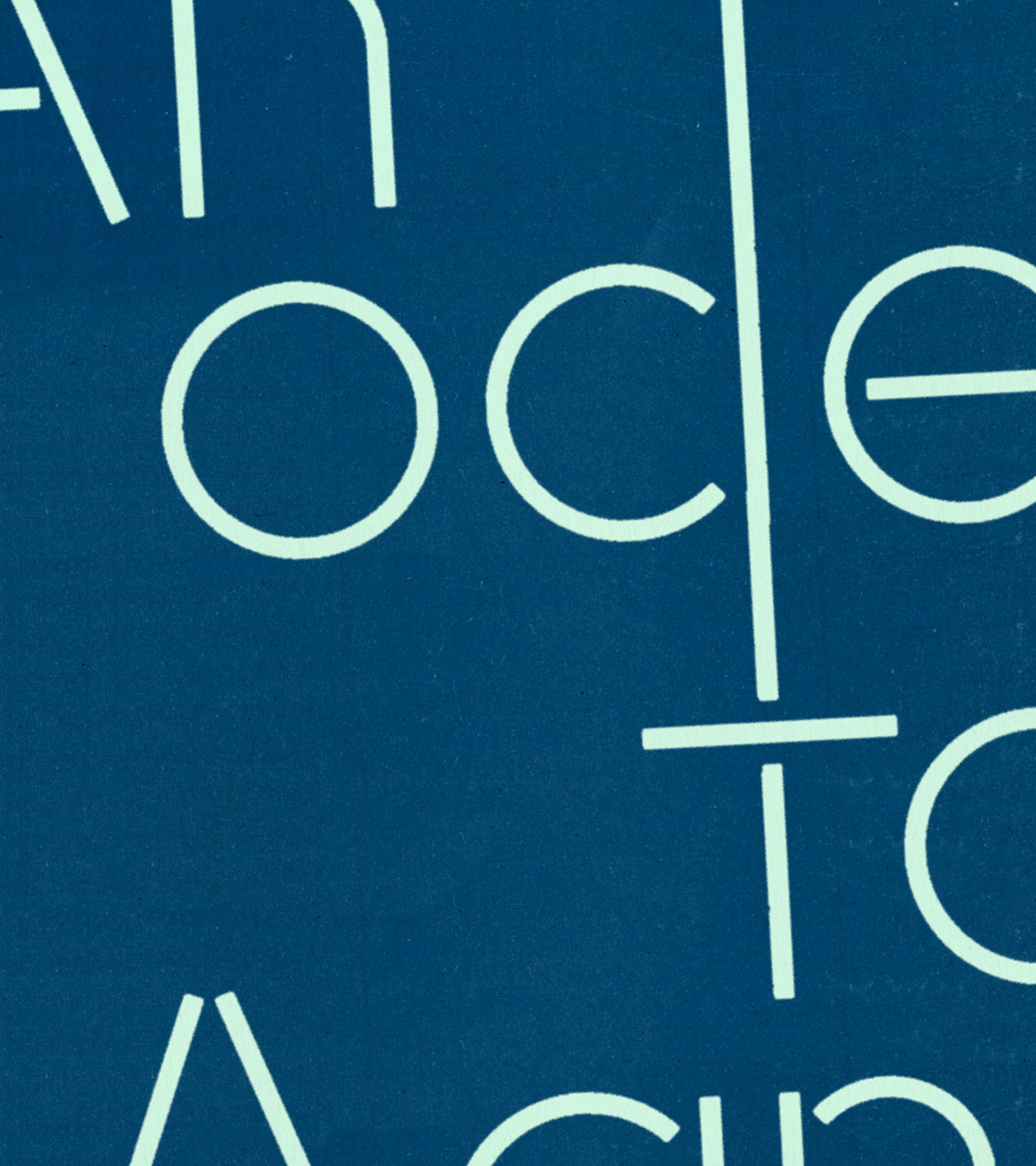 Cropped navy paper with lime green type constructed of lines: the words 'an ode to' is visible in the crop.