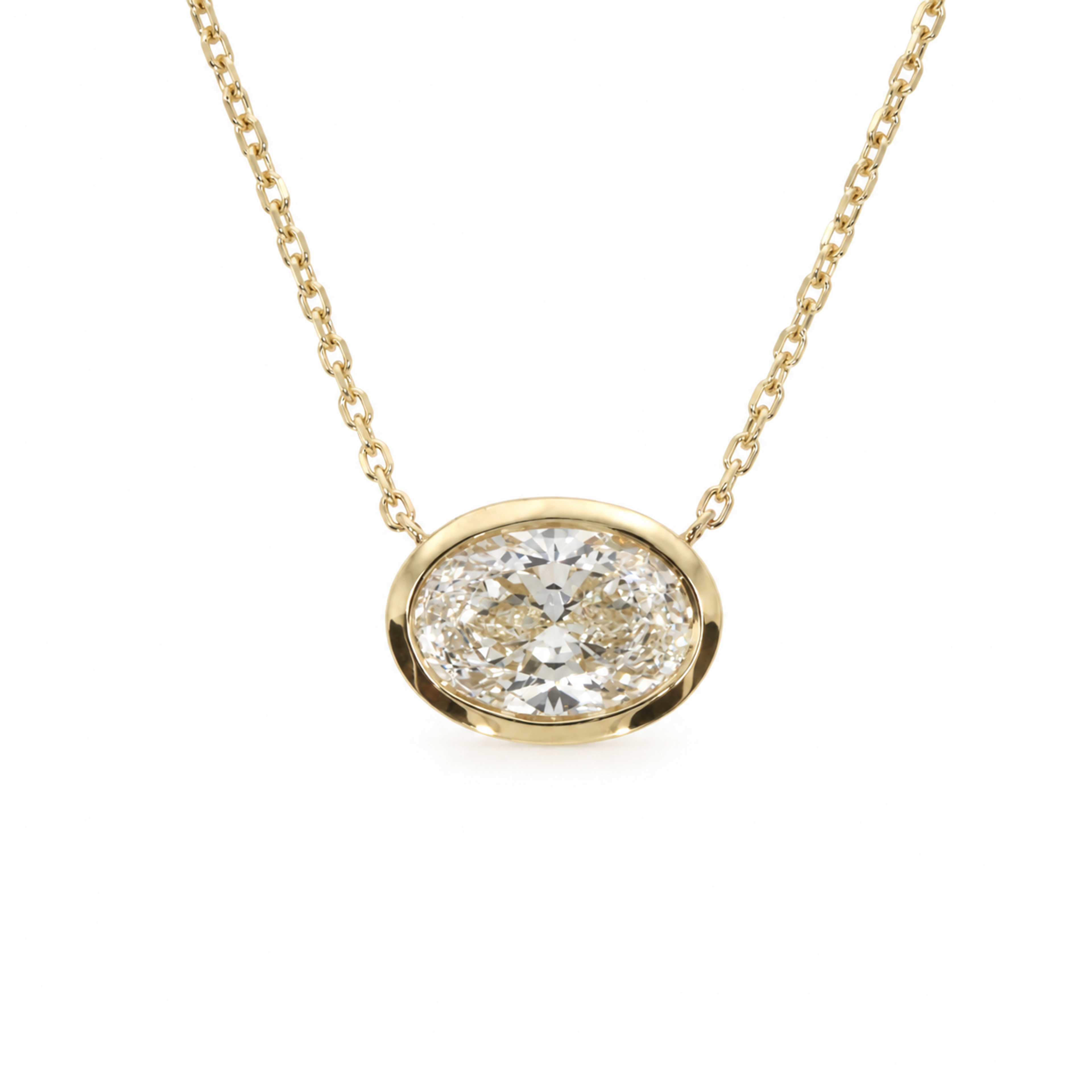 Oval Thick Bezel Necklace