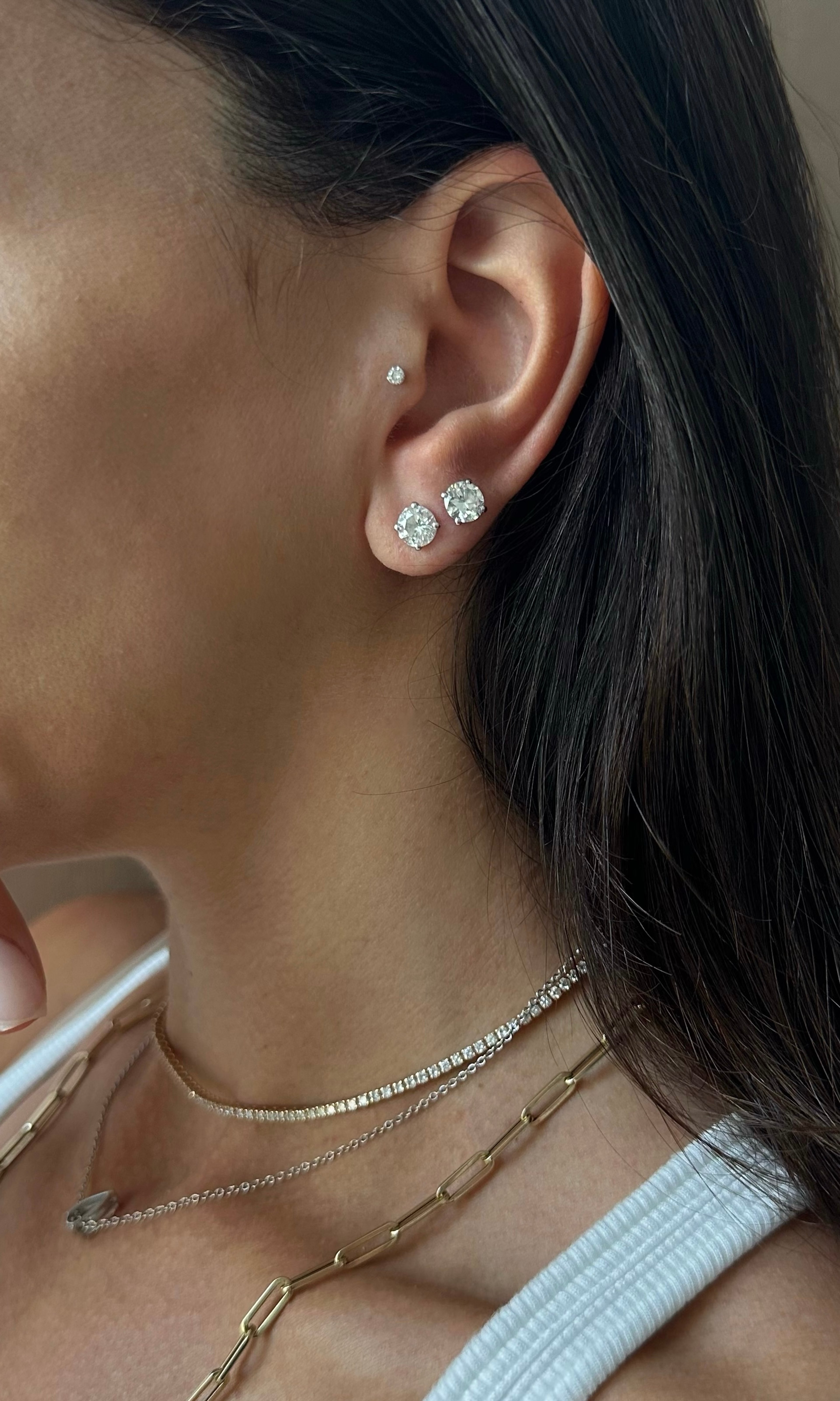 Classic Round Diamond Stud Earrings