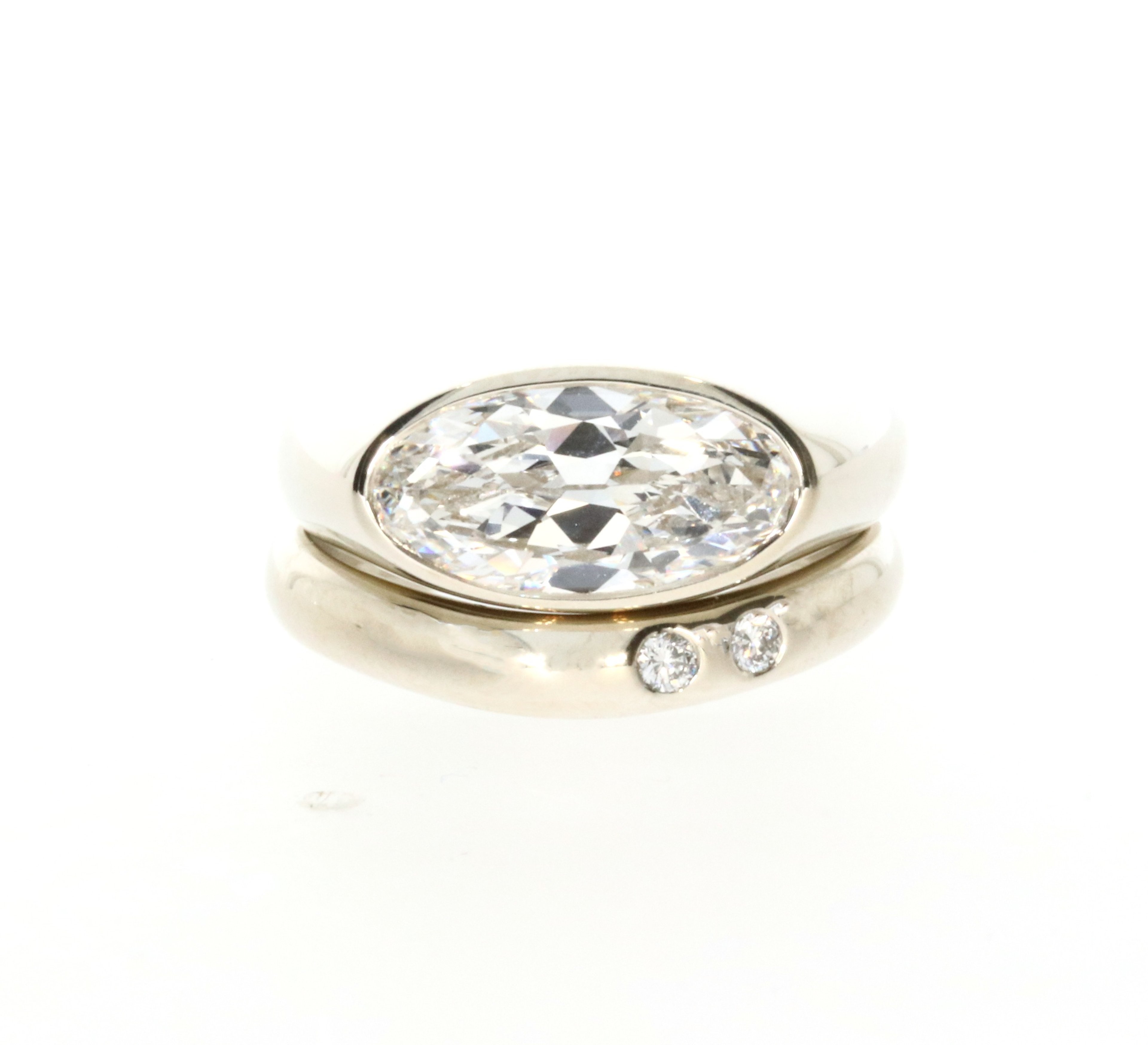 Old Cut Oval Ring Set