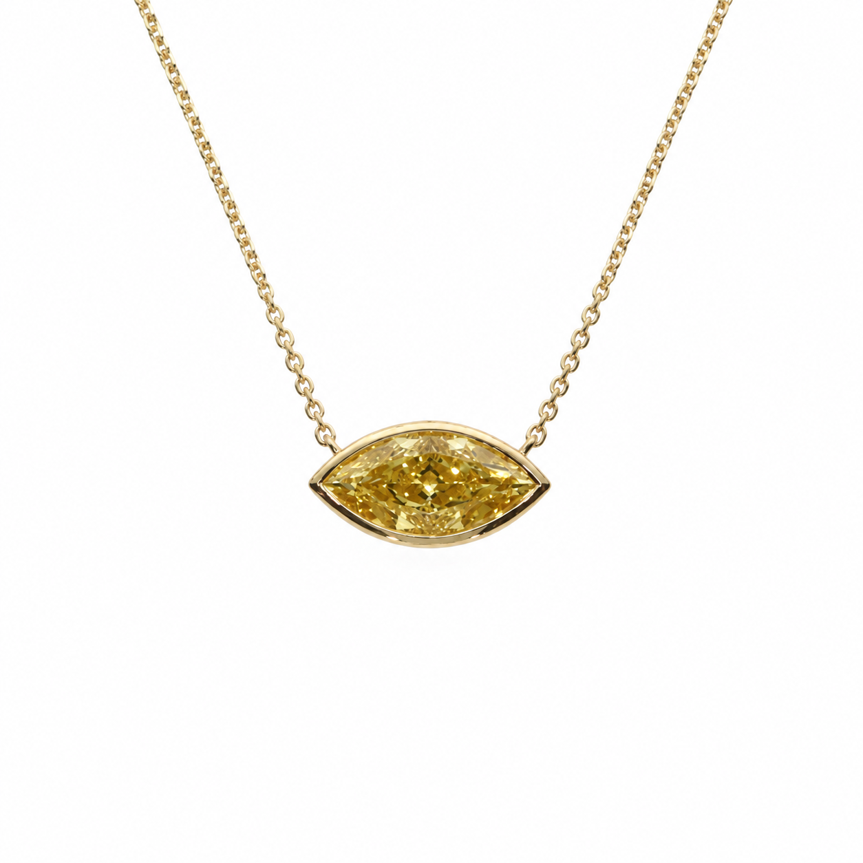 Fancy Yellow Marquise Necklace