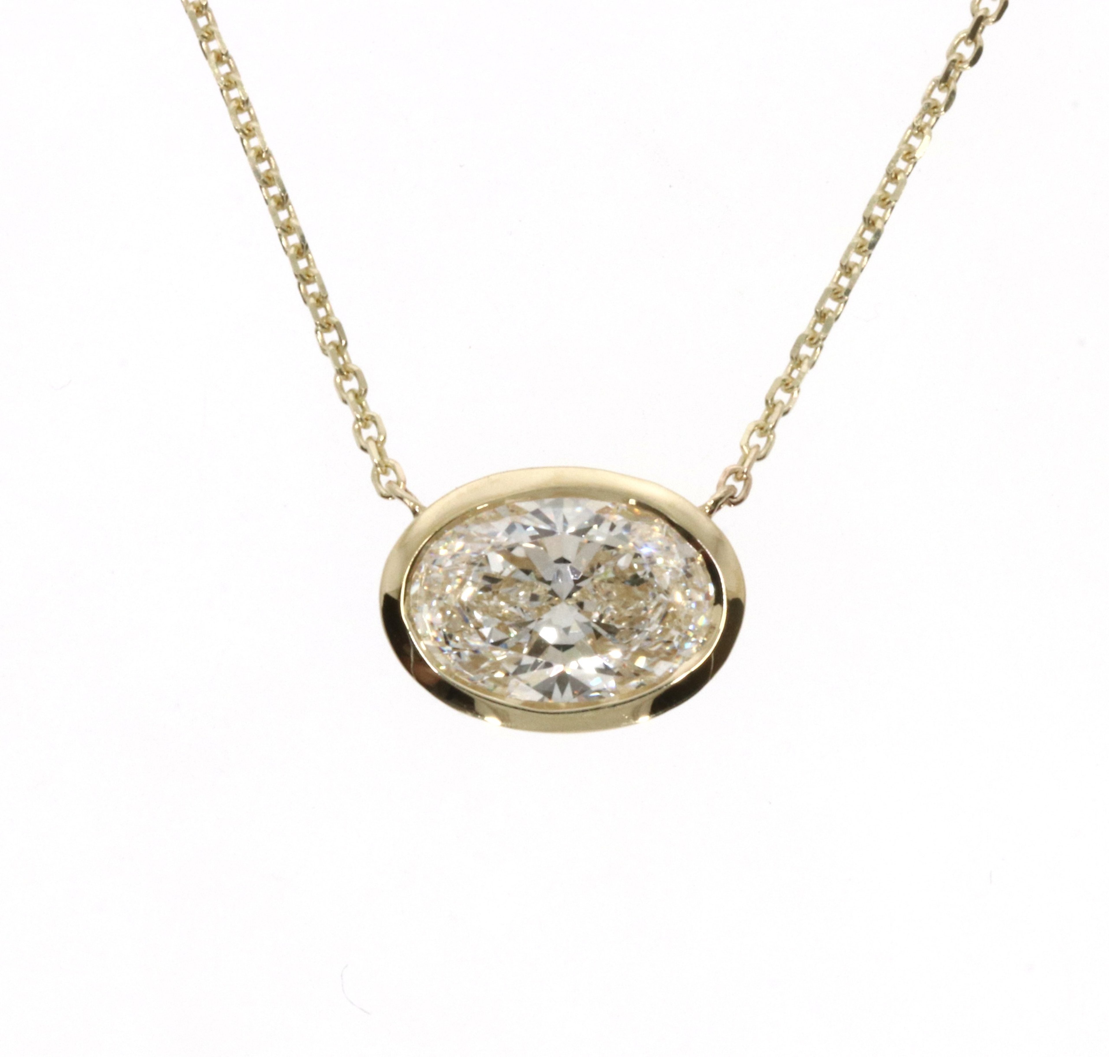 Oval Thick Bezel Necklace