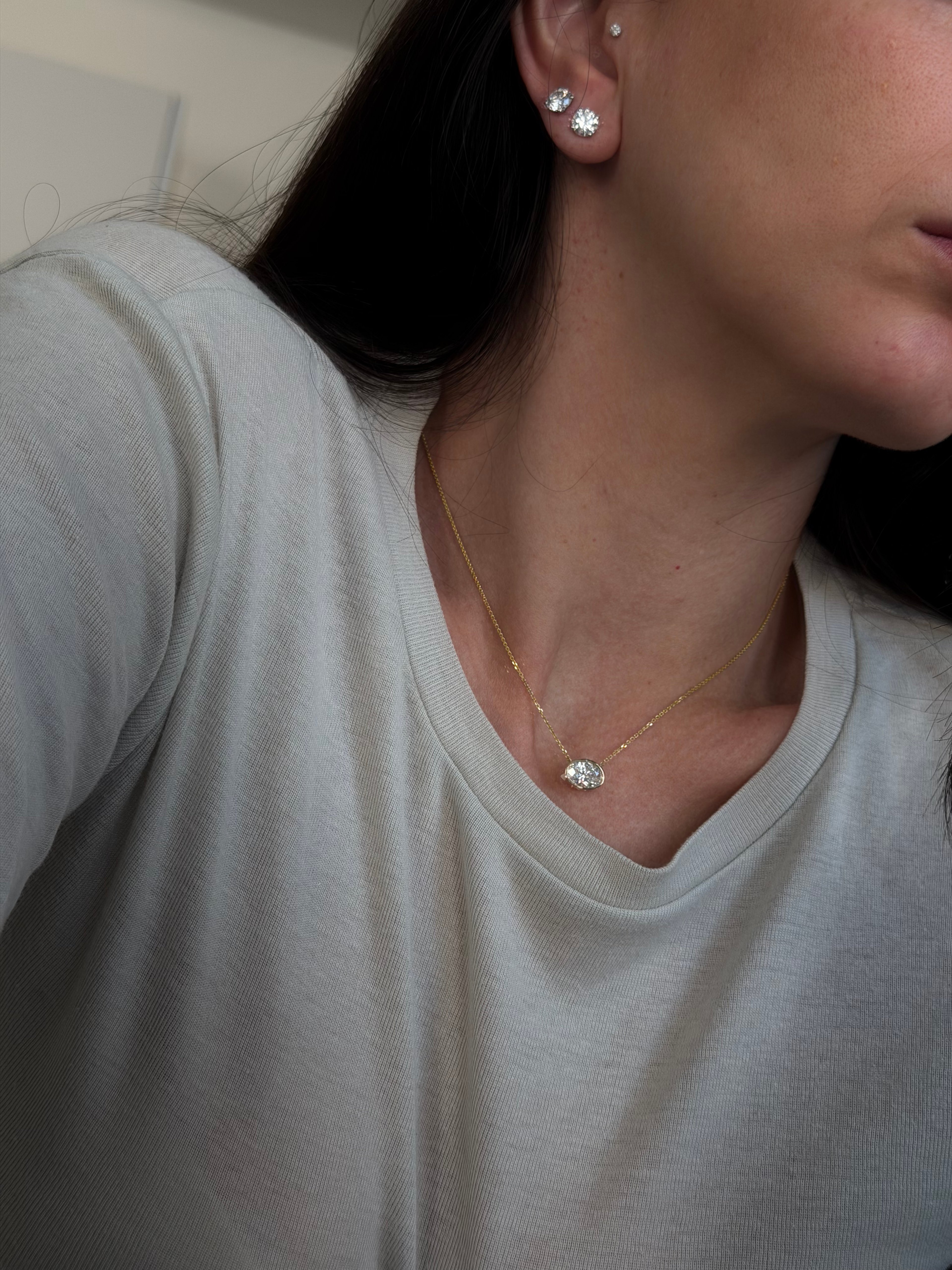 Oval Bezel Necklace