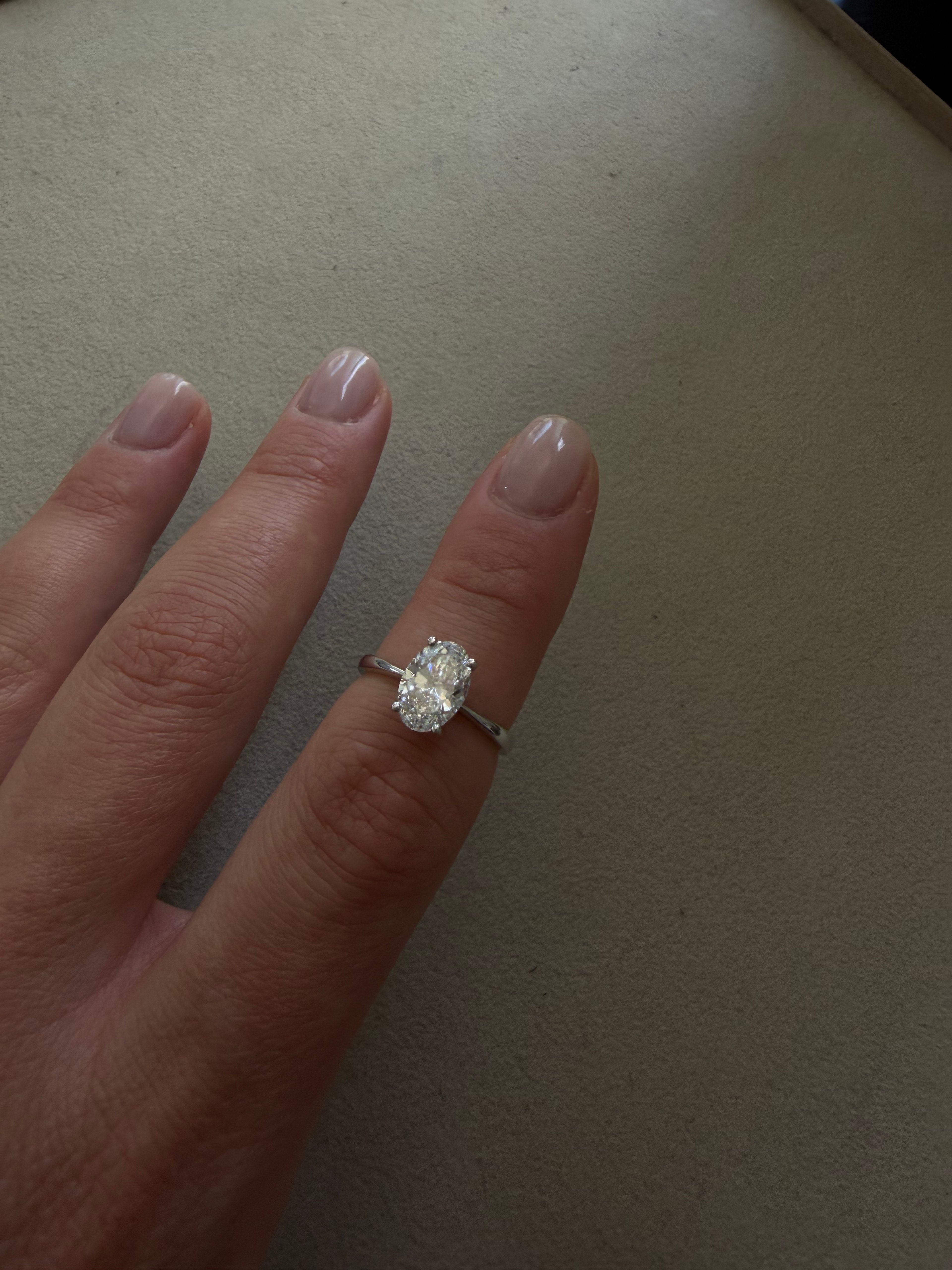 Tapered Oval Solitaire Ring