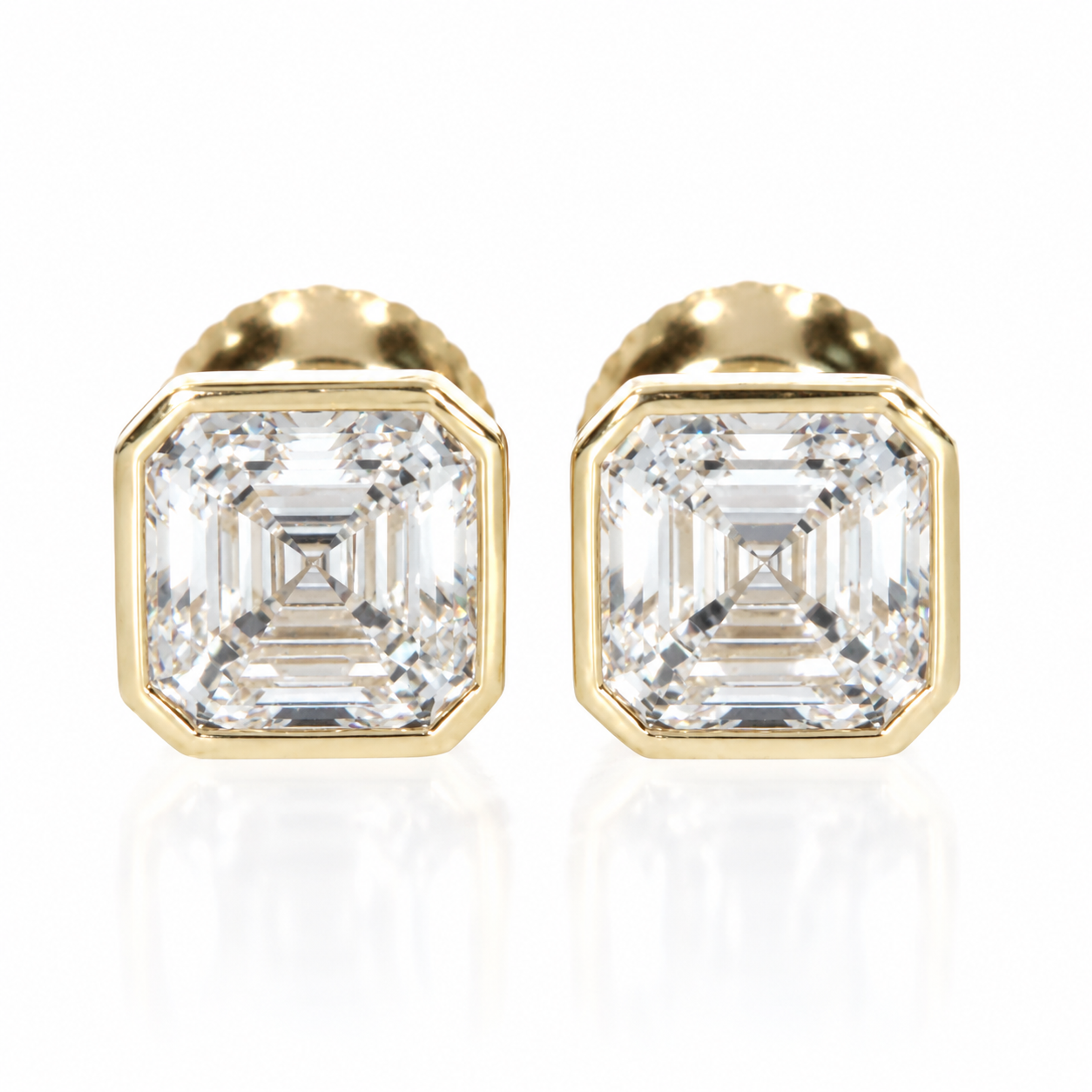 Asscher Bezel Earrings